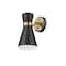 Z-Lite Soriano 1 Light Wall Sconce, Matte Black & Heritage Brass 728-1S-MB-HBR - alternate 5